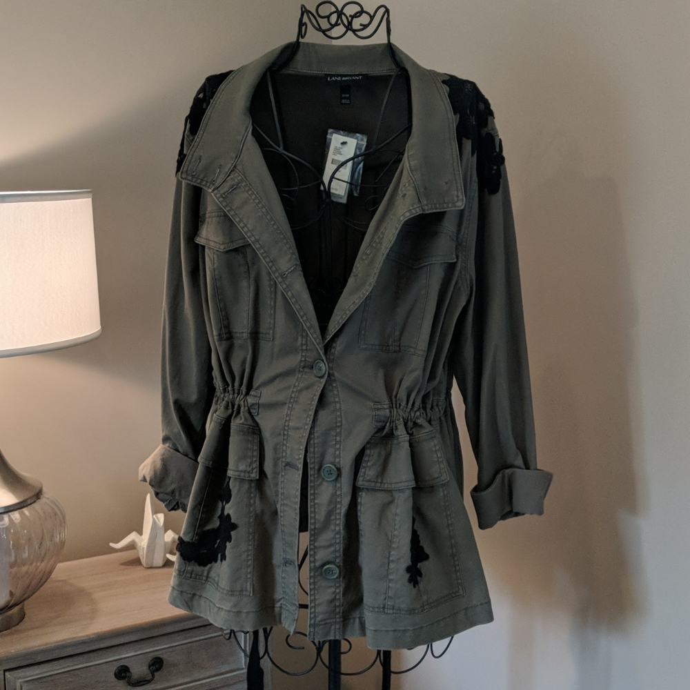 Olive Khaki Applique Jacket